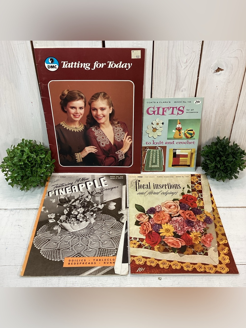 Four Vintage Crochet/Knitting/Tatting Booklets Patterns